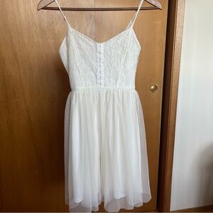 Cream Tulle mini dress
